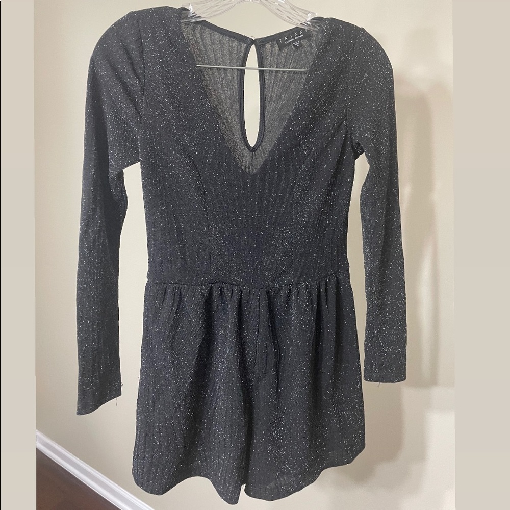 Trixxi- Black Sparkly Romper- Worn Once